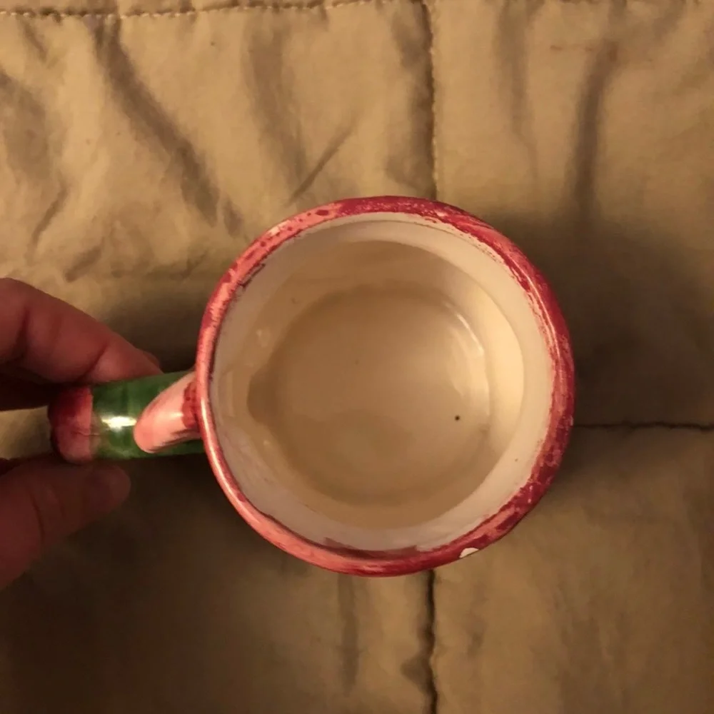 Vintage Snowman Mug with Red and Green Accents